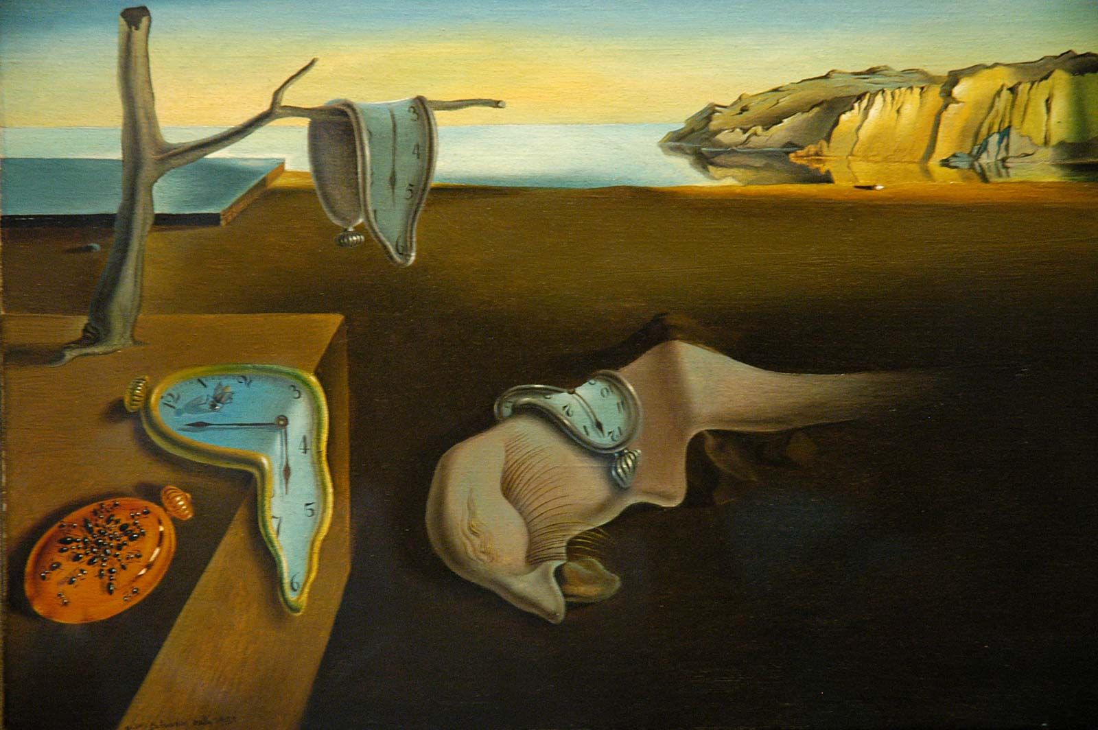A surreal painting with melting clocks